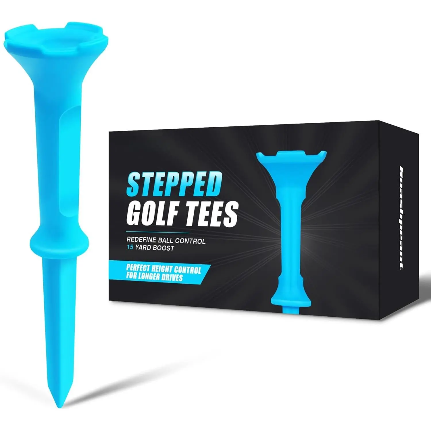 Stepped Golf Tees, 110 Count Plastic Golf Tees, Fixed Tee Height Golf Tees with 4-Prong Top, 70 x 3-1/4" & 40 x 1-1/2", Sturdy Golf Tees for Drivers & Practice