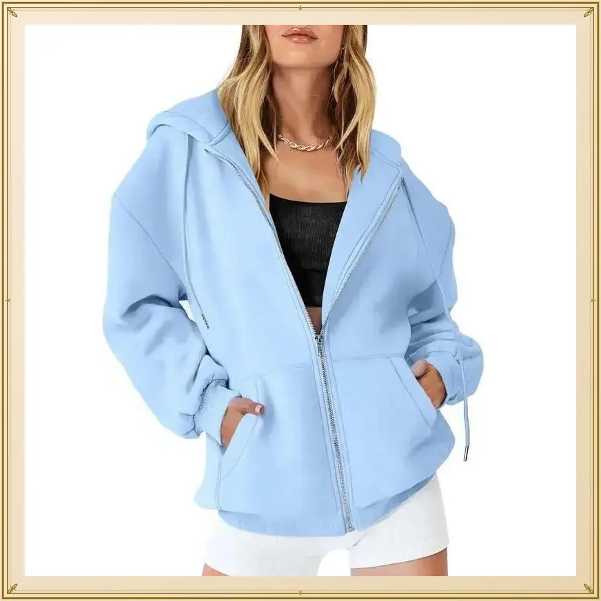 Cloud Zipper Oversized Hoodie |   Suitable for Stress and Anxiety Hoodie Jacket Sweatshirt Casual Drawstring Zipper Hooded Sweatshirt with Pocket