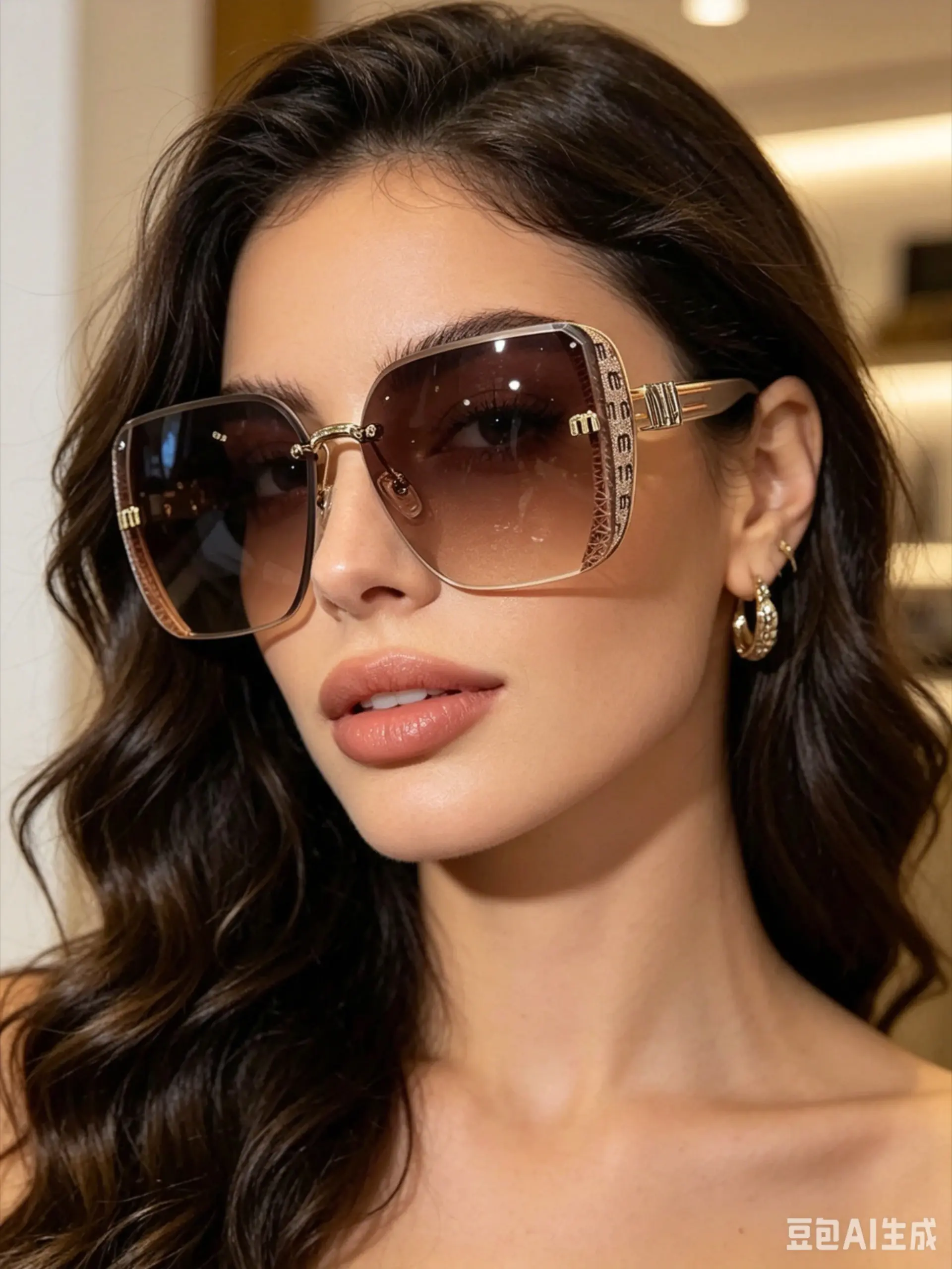 2026 New Large Frame Sunglasses for Women, High-End Square Fashion Shades, Stylish UV Protection Eyewear, Perfect for Daily Wear