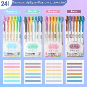 Makaron Color Highlighter Set of 6, Soft Non-Irritating, Essential Marking Pen, Perfect for Notebooks, Diaries, Study Supplies