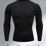 Men's Long Sleeve Compression Shirt, Breathable Quick Dry Athletic Gym Top, Round Neck Sportswear for Running, Cycling, Basketball and Football Training, Active Wear
