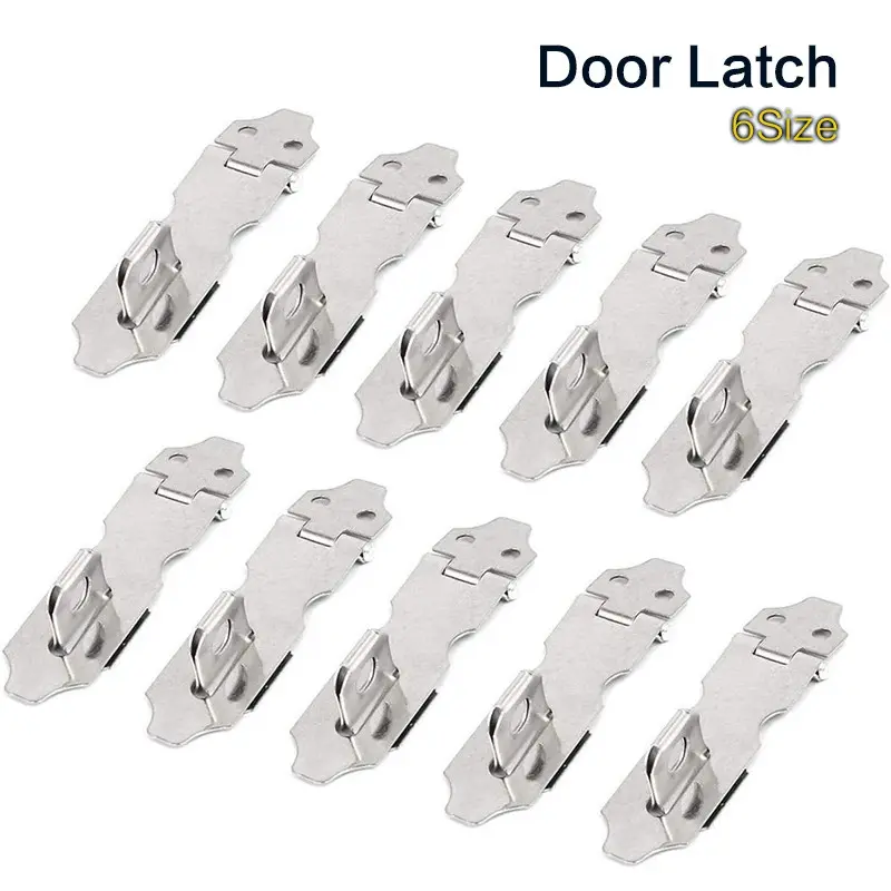 5/10 Pcs Stainless Steel 2.3-4.3 Inch(58-110mm) Safety Padlock Door Latch Lock Hasp Staples Silvery Tone