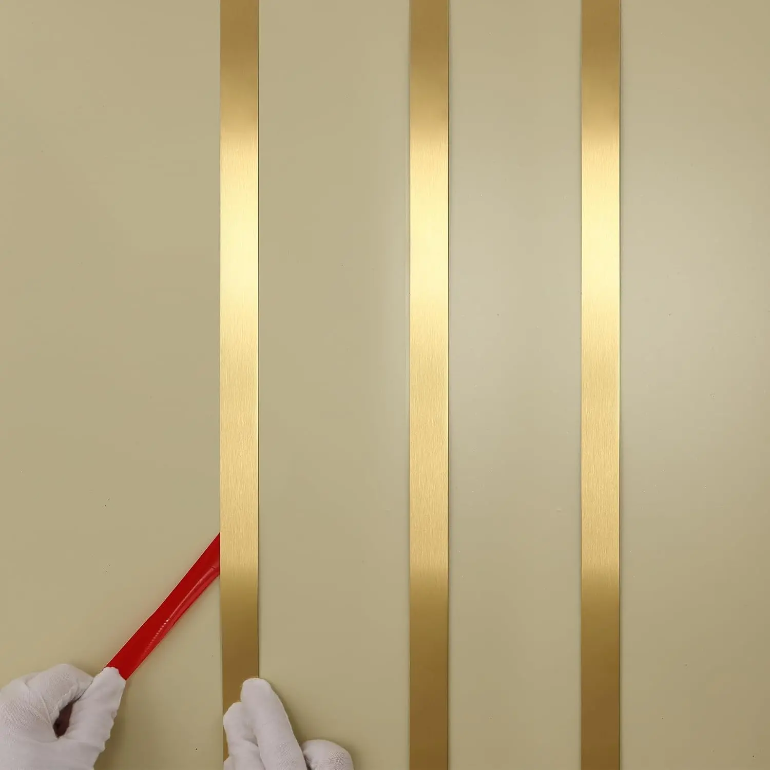 Metalized Brushed Finish Molding Trim, Peel and Stick Strip for Mirror Frame, Wall, Fireplace and  DIY Decoration (16.4 ft x 0.4 inch)
