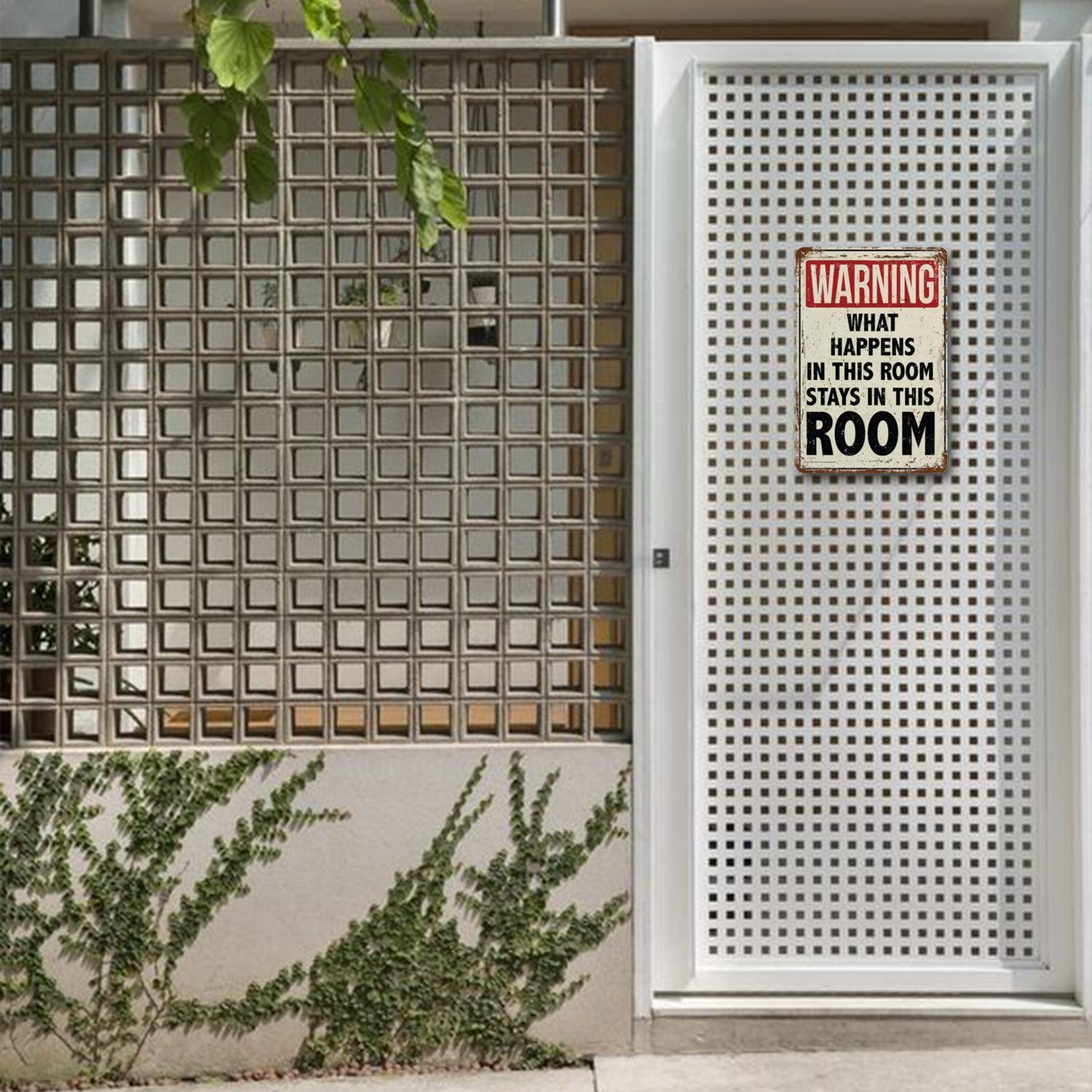 【20*30cm/8*12inch】Metal-Tin Sign, 1 Count Letter Pattern Wall Art Warning Sign for Home Living Room Bedroom Decoration, Home Decor 2025, House Number Plate