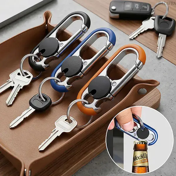 Viral Multifunctional Stainless Steel Bottle Opener Keychain - 3pcs Bottle Opener【black】, Durable Car Key Ring, Portable Daily Carry Accessory, Practical Personalized Business Gift for Men, Bottle Opener【Black】-3Pcs