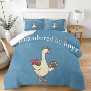 Fun Duck Pattern Comforter Set, Soft And Comfortable Bedding Set, Including 1 Comforter And 1 Or 2 Pillowcases Without Pillow Core, Suitable For Bedroom, Dormitory, Guest Room Decoration Supplies For Teenagers And Adults