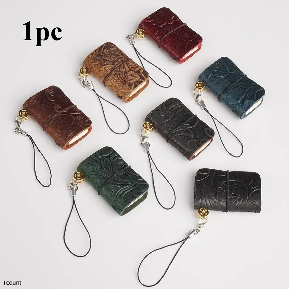 Ultra Mini Pocket Notebook, Creative Leather Handmade Journal, Multi-Purpose Mini Carry Notebook, Keychain Accessory, Key Ring Accessory, Portable Diary, Ideas, Convenience