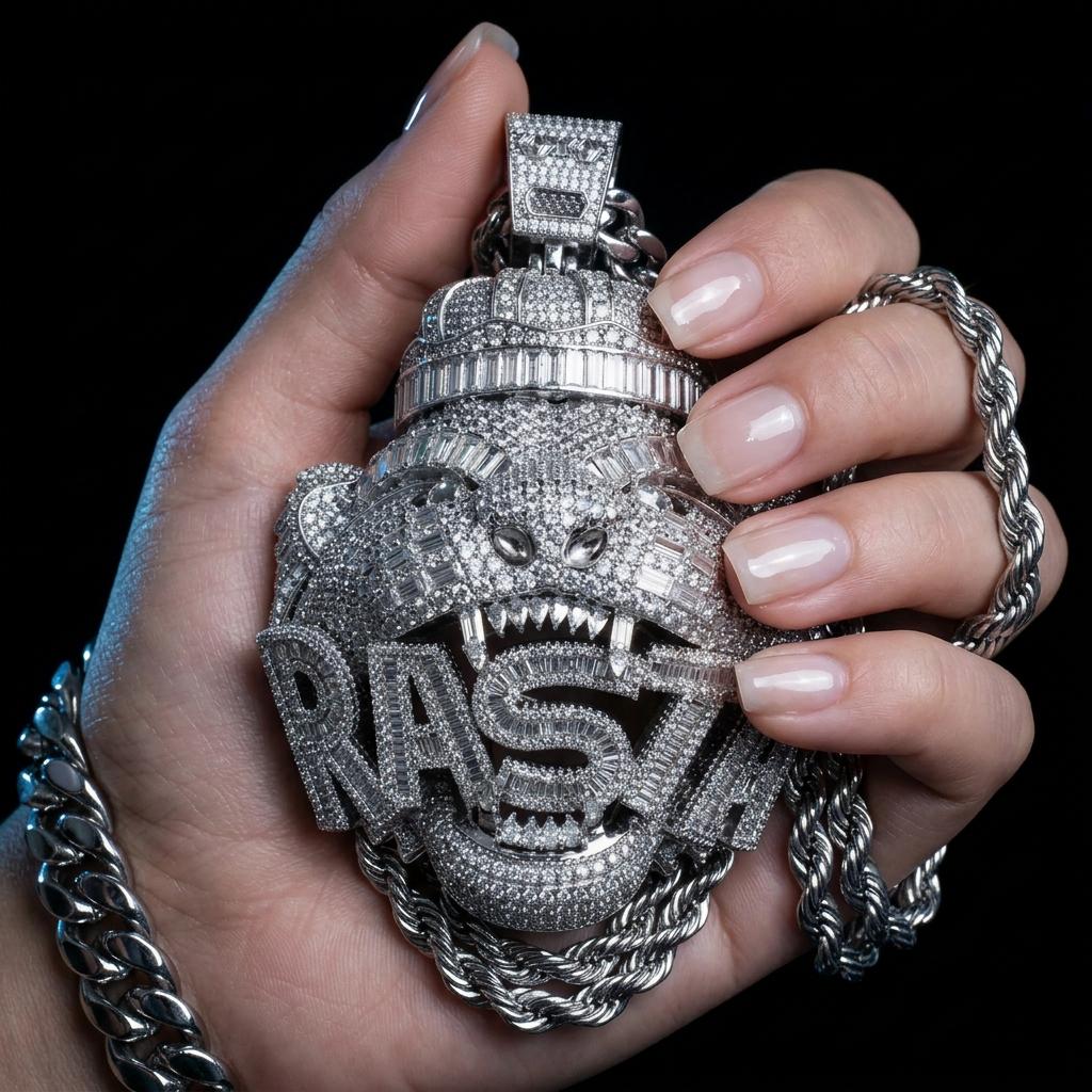 European and American high street retro tiger head pendant, niche trendy brand personalized necklace suitable for both men and women, American street hip-hop style