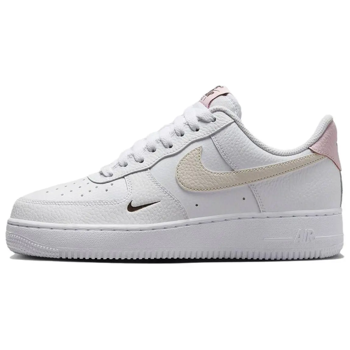 Nike Air Force 1 Low Women's White and Pink Casual Sneakers Verifiable, with credentials and supporting global authentication
