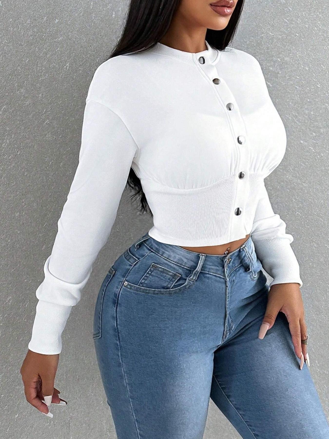 Women's Single Button Casual Fitted Long Sleeve Jacket, Stylish Daily Wear Outerwear, Perfect for Spring & Fall Seasons