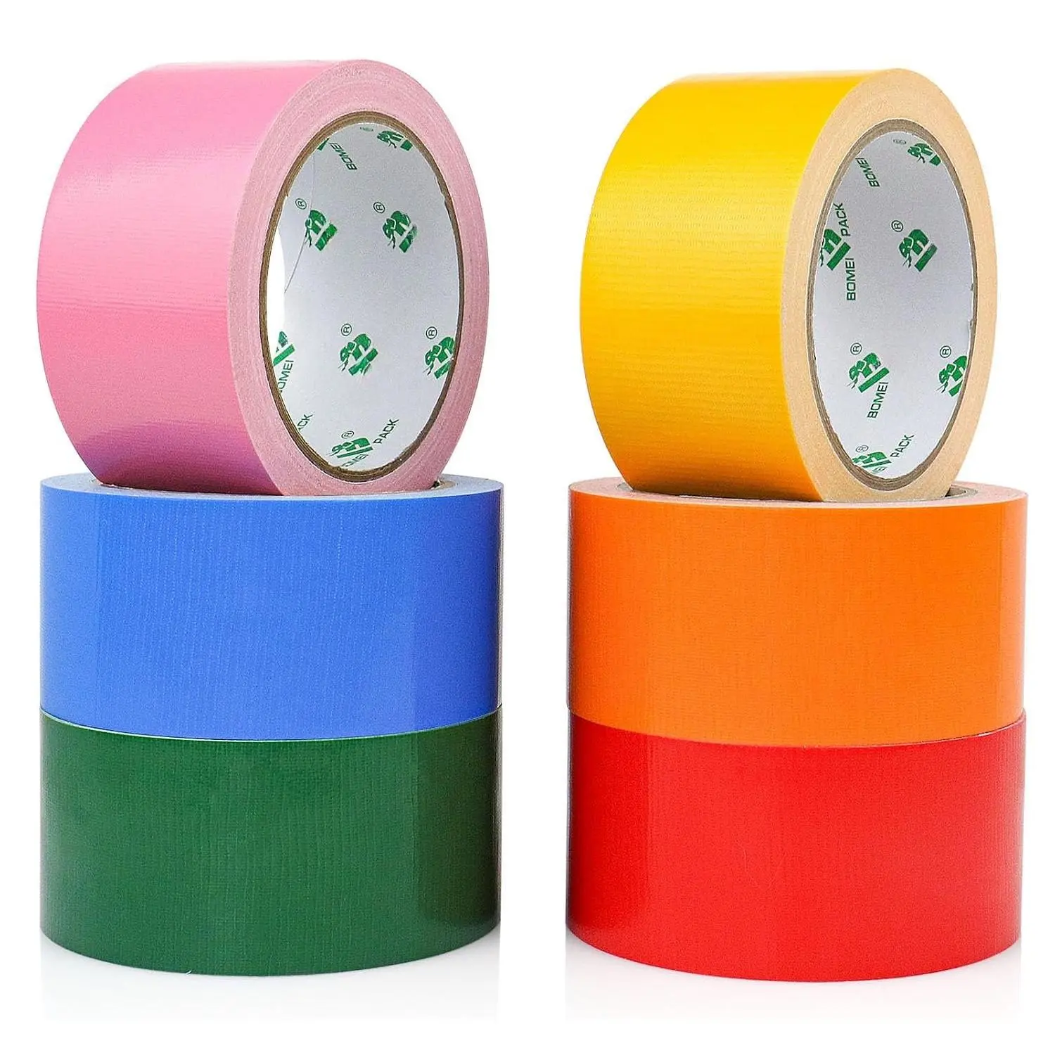 Colored Duct Tapes, 6 Rainbow Colors 2 Inch x 15 Yards x 9 Mil, Heavy Duty  Tape in Red, , Yellow, Orange, Green, Blue