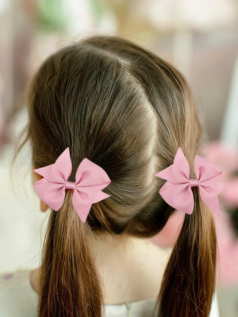 Minimalist Solid Color Bow Design Hair Clips, 30pcs/set Cute Bow Decor Hair Clips, Colorful Hair Accessories for Girls, Fashion Hair Accessories for Kids
