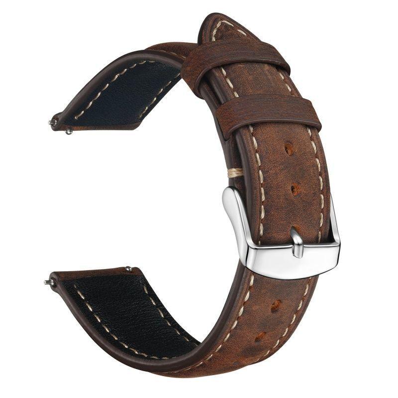 Vintage Crazy Horse Cowhide Leather Strap Unisex Genuine Leather Watch Strap Simple Design