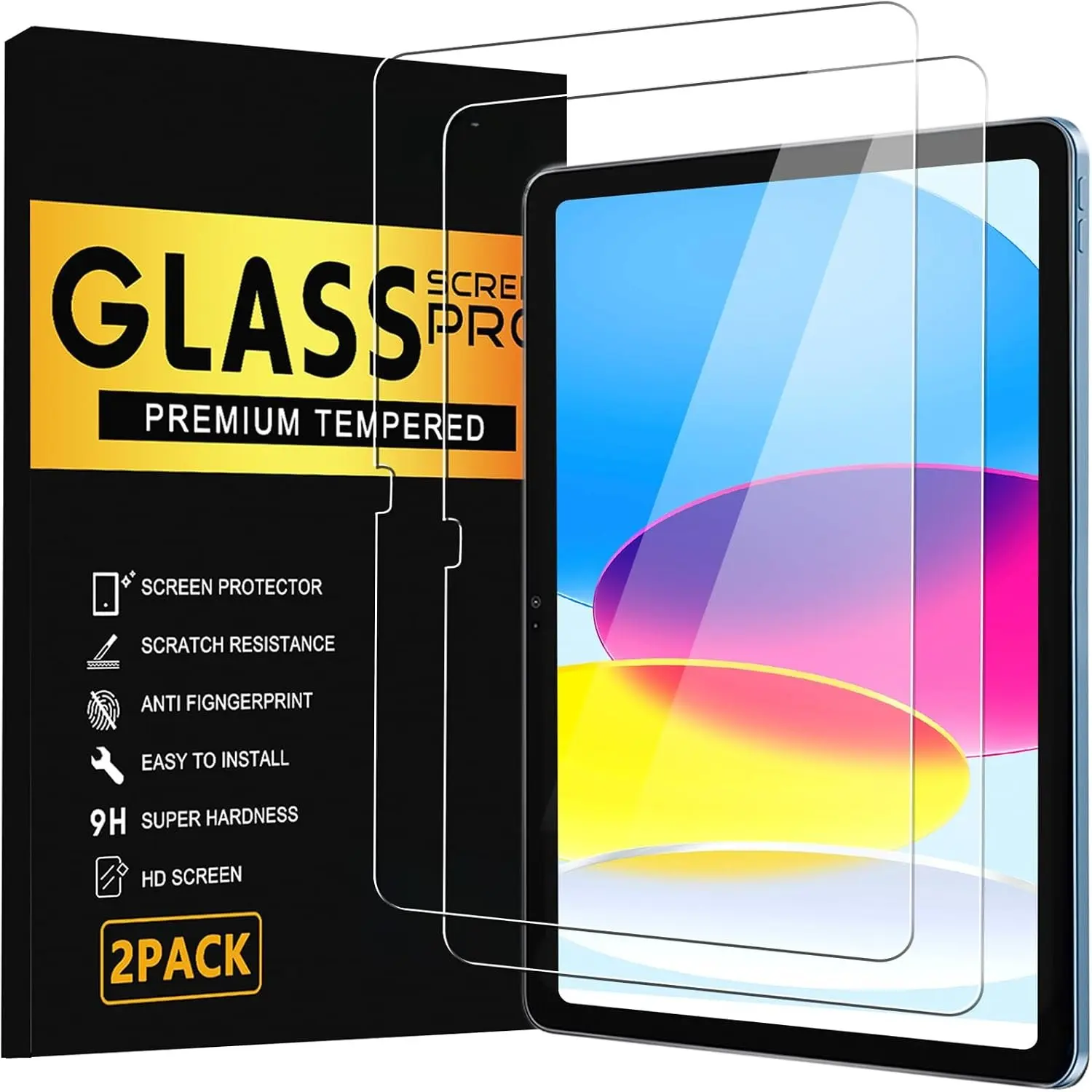 2 Pack Screen Protector for iPad 11th A16 2025 & 10th Gen 10.9" 2022
