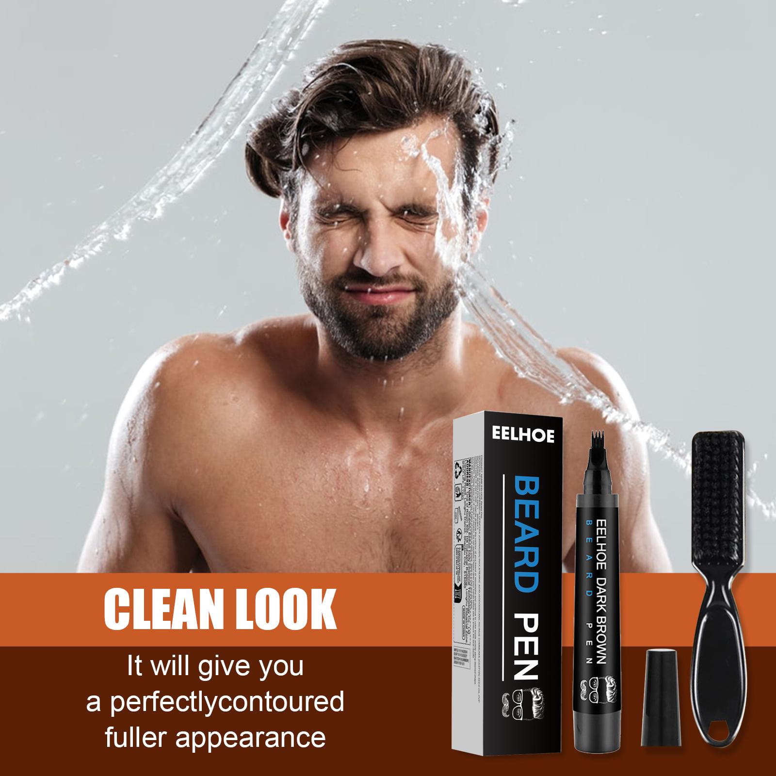 Eelhoe Beard Headline Filler Kit Waterproof Sweat-Proof Smear-Proof Makeup Beard Pen Beard Tracing Pen