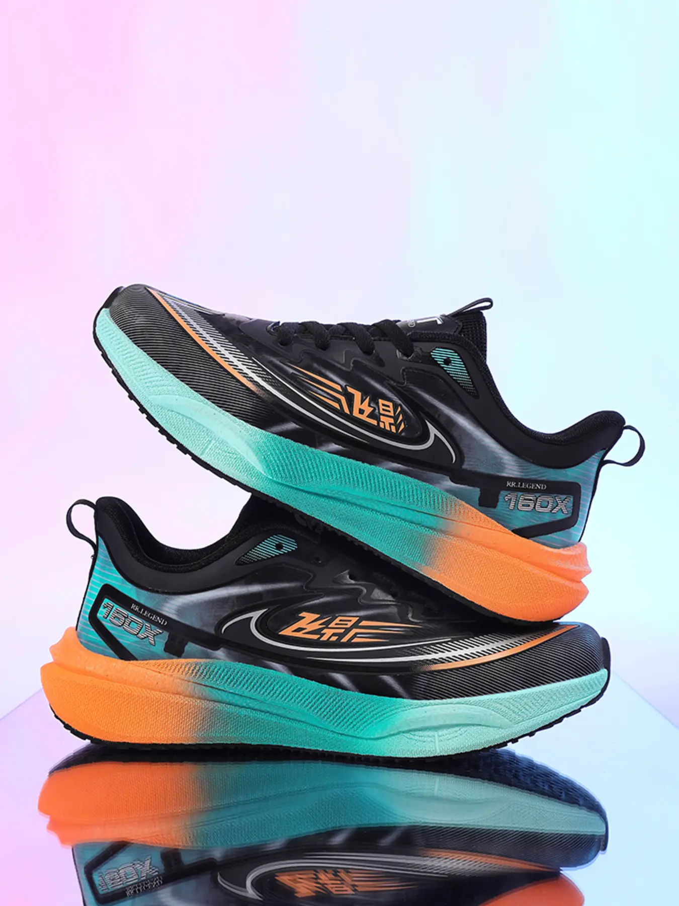 Unisex Gradient Racing Sports Shoes, Carbon Plated Shoes. Lightweight Tech Style, Breathable Tough Upper, High Elastic Cushioned Midsole, Carbon Plate Propulsion + Anti-slip Wear-resistant Design. Suitable for Fitness Tests, Daily Jogging & Campus Commute