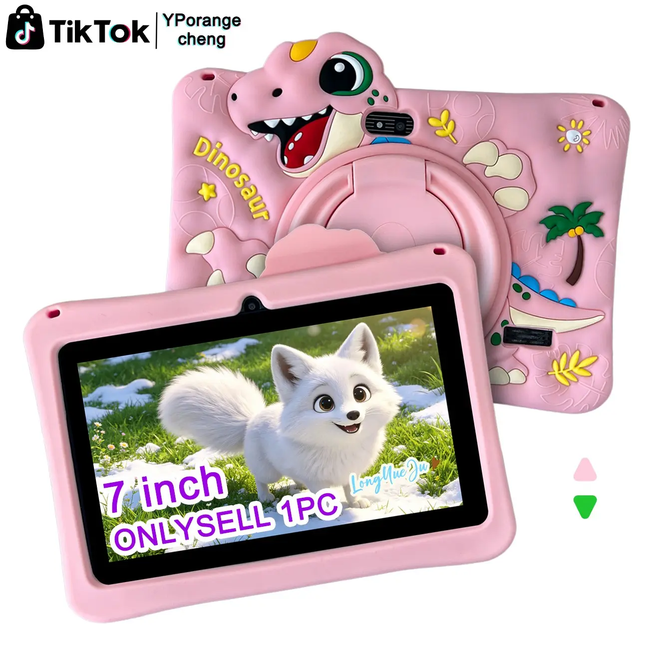7 Inch Android 12 Kids Learning Entertainment Tablet, IPS HD Screen, WiFi Bluetooth-compatible, Dual Camera, Parental Control, Educational Software, Blue, Gift, USB Cable Included