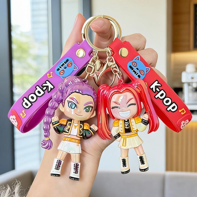 Colorful electroplating witch hunter keychain K-pop animation character fashion bag pendant cartoon silicone gift