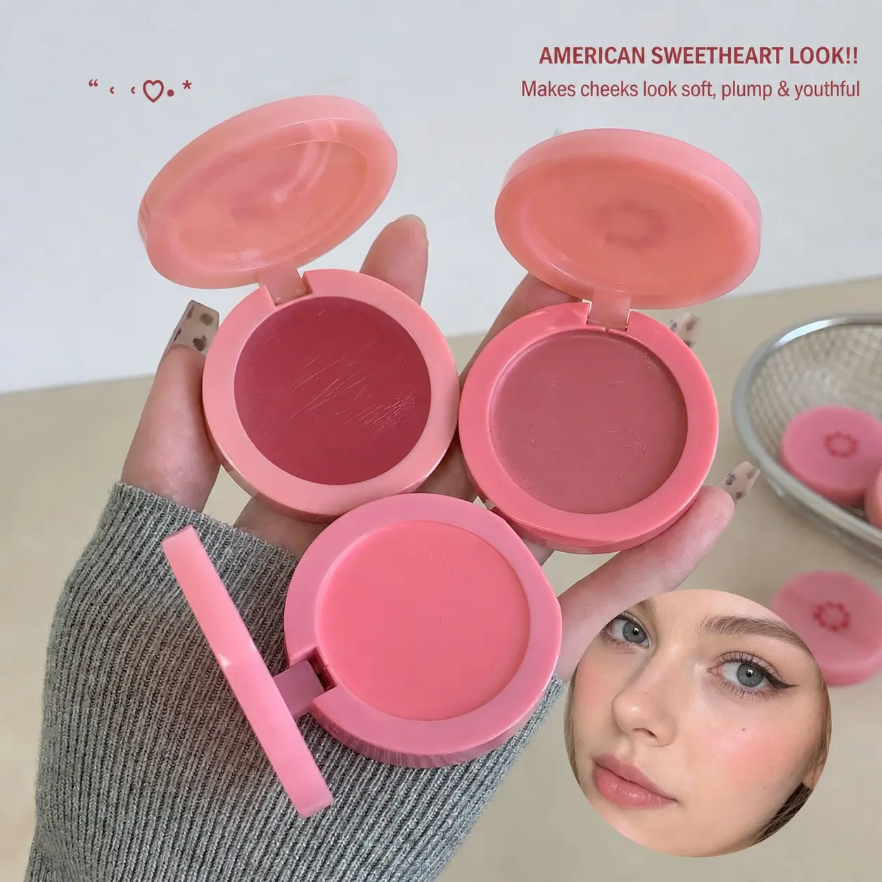 Multi-Use Blush Balm, Natural Color, Lightweight Natural Look, Fake Makeup Effect, Smooth Texture, Youthful Look, Perfect for Everyday Use, Long-Lasting Formula