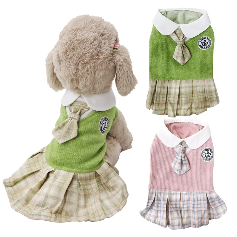 Dog Clothing New Spring and Autumn JK Dress for Teddy, Corgi, Cute Cats, Comfortable Clothes, Wholesale Dog Apparel