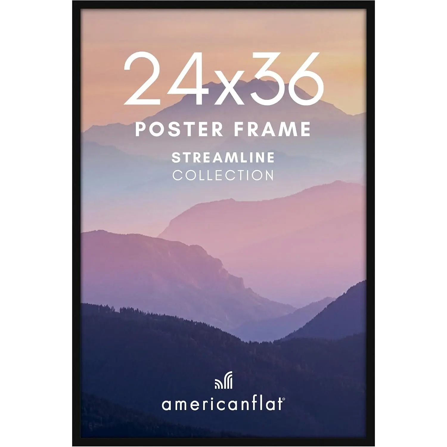 24x36 Poster Frame with Polished Plexiglass, Thin Border Picture Frame for Wall Display, Hanging Hardware Included, Black