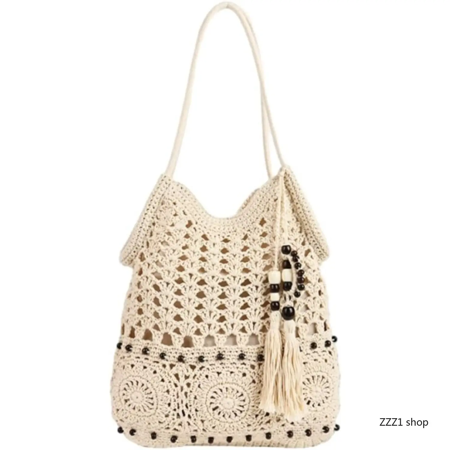 Striped Woven Tote Bag for Female Adults, Large Bohemian Shoulder Bag with Metal Hardware, All Seasons Carryall for Beach & Vacation, Beach Bag, Universal