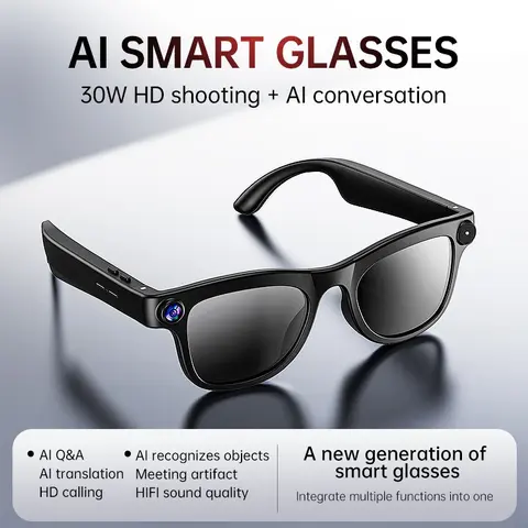 Smart Photo-Taking Sunglasses, Ai Glasses with Button Control, 8-Hour Music Battery Life, First-Person View Photography for Daily Use