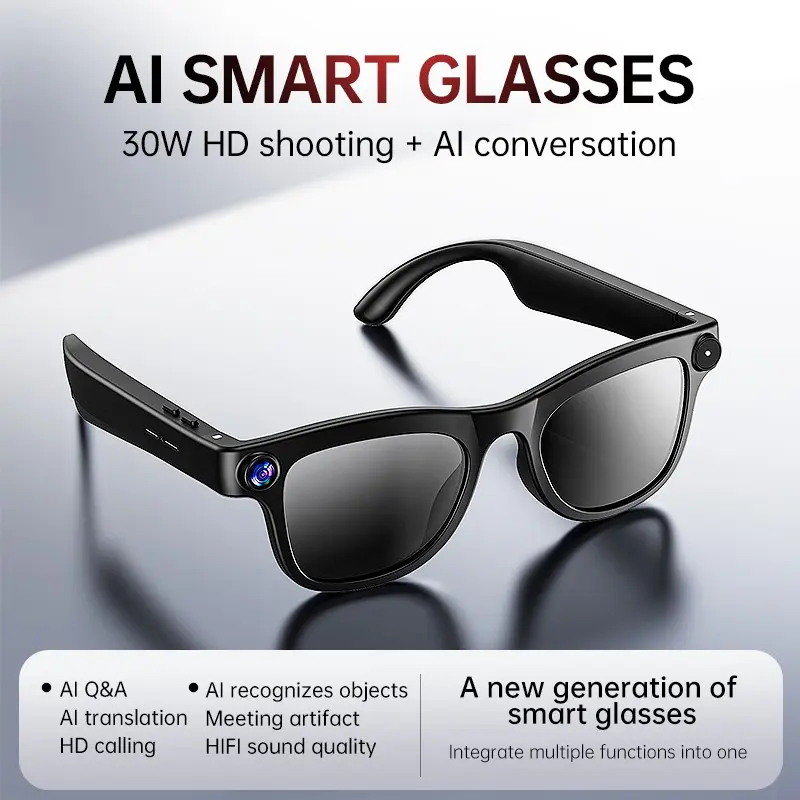 Smart Photo-Taking Sunglasses, Ai Glasses with Button Control, 8-Hour Music Battery Life, First-Person View Photography for Daily Use