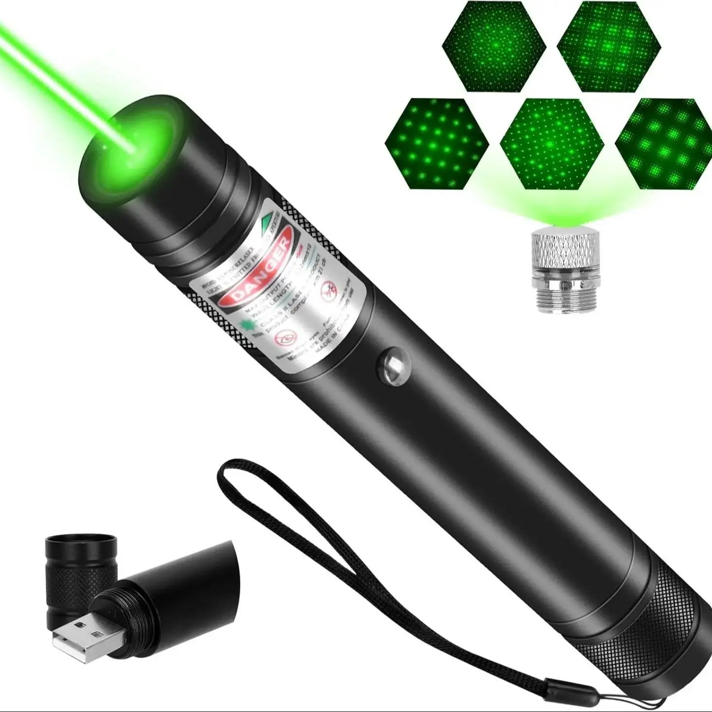 Rechargeable Laser Pointer, Long-Range Projection, Laser Beam Light, Ideal for TV, LED Lights, Office, Outdoor, Astronomy, Construction, Cat Toy