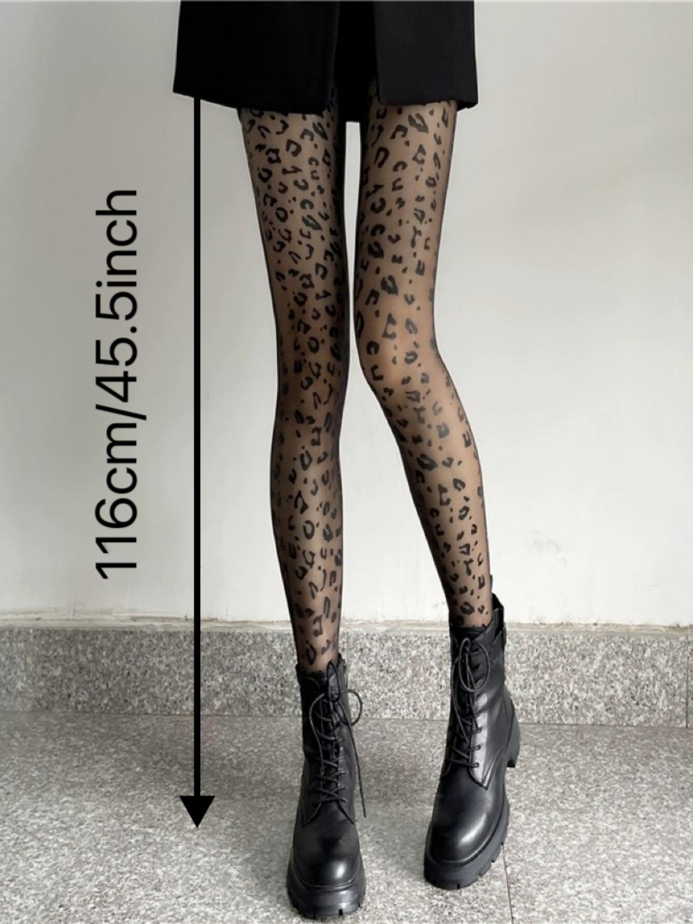 Women's Leopard Print Sheer Tights, High Stretch Pantyhose for Daily Wear, Ladies Bottoms for All Seasons