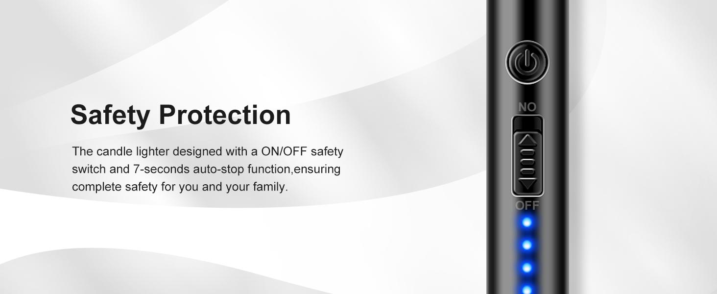 USB Rechargeable Electric Ignition Rod Wind Resistant Arc Shaped with LED Display for Barbecues Camping Fireplaces Random Color