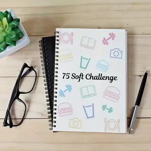 75-Day Gentle Challenge Journal, Self-Discipline Weight Loss Fitness Diet Plan, A5 Coil Notebook, Daily Food Exercise Tracker, Women's Body Management Tool