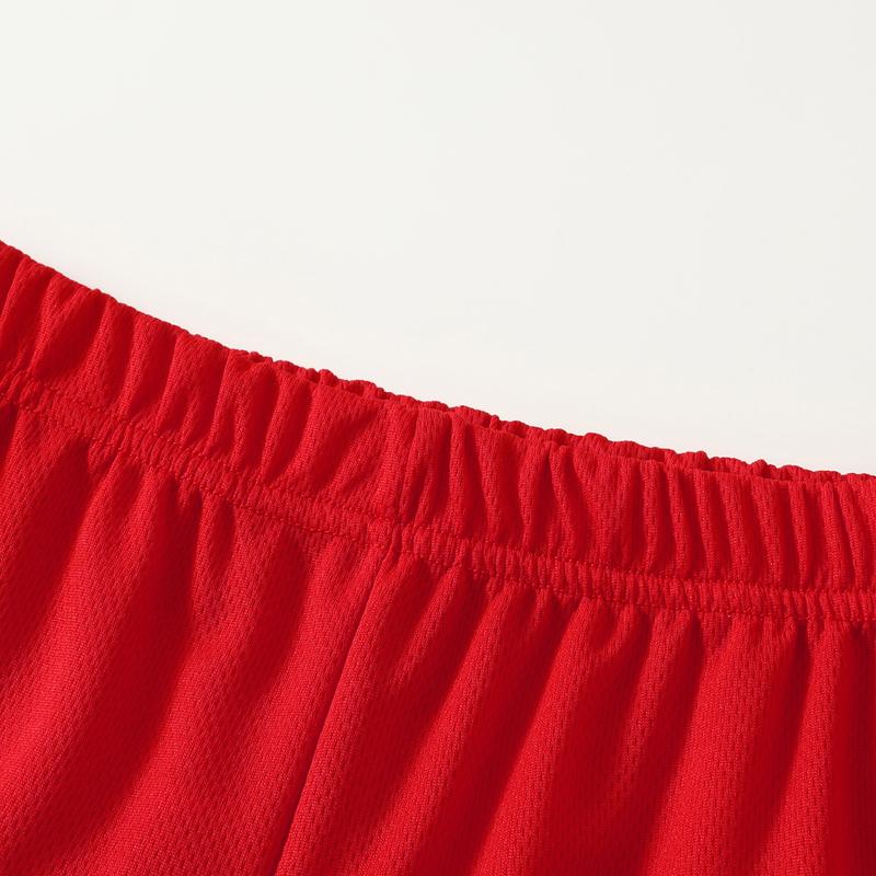 6-piece children's basketball suit, boys' and girls' jerseys, ball pants suit, digital letter printed summer lightweight basketball vest and shorts.