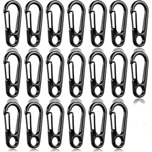 20 Pcs Mini Carabiner Clip, 1.2 Inch Tiny Spring Snap Hook Keychains, Black Mini Carabiner for Outdoor Hiking Fishing Camping Backpack Accessories