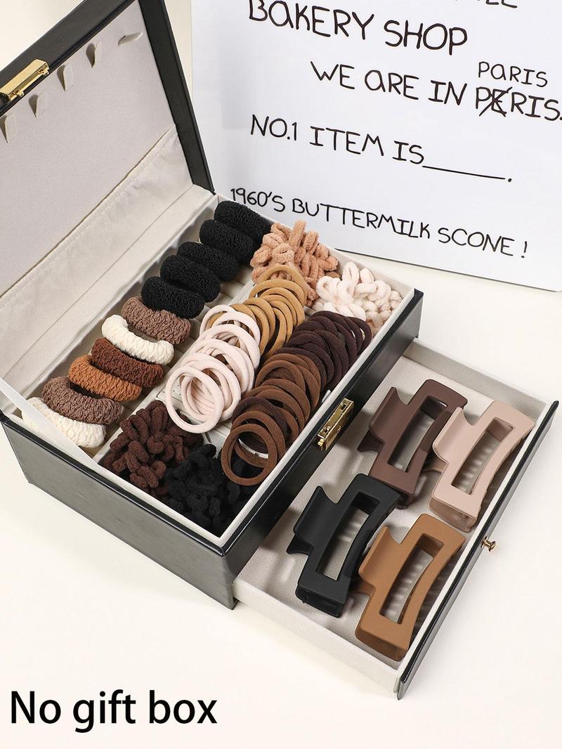 Women's Boho Hair Accessories Set, Elastic Knitted Ponytail Holders & Scrunchies, Hair Ties, Matte Anti-Slip Design for Daily Use