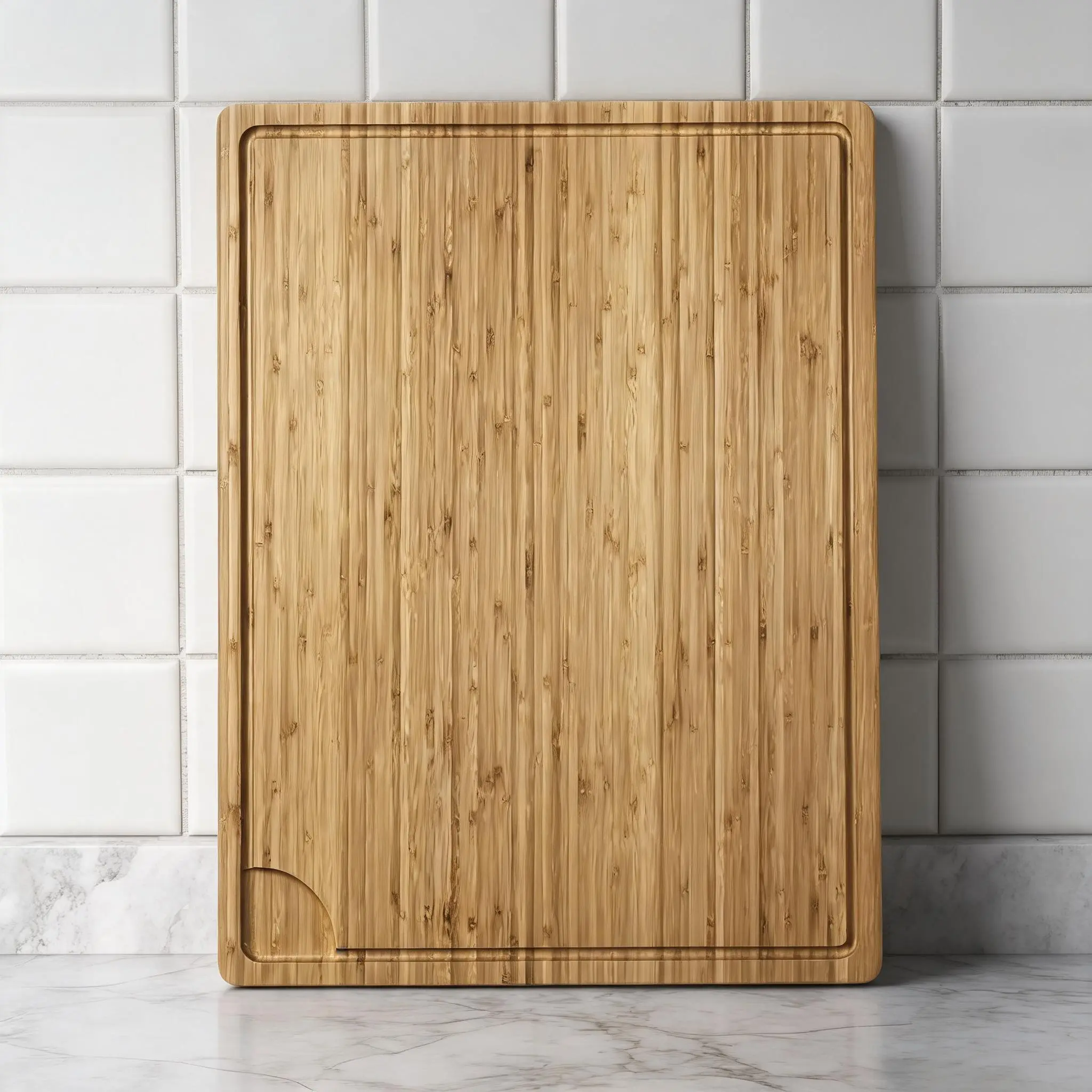 Extra Large Bamboo Cutting Board, 18'' x 24'' Reversible Wooden Cutting Board for Kitchen, 0.8'' Thick Butcher Block Chopping Board with Deep Juice Groove and Handles for Meat, Vegetables, Fruit