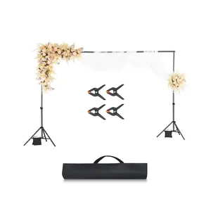 【DealsForYouDays】VEVOR Backdrop Stand, 6.5x 10 ft Adjustable Photo Backdrop Stand Kit, Portable Background Backdrop Stand with 5 Crossbars, Heavy Duty Projector Screen Stand, for Wedding, Photo Video Studio Party