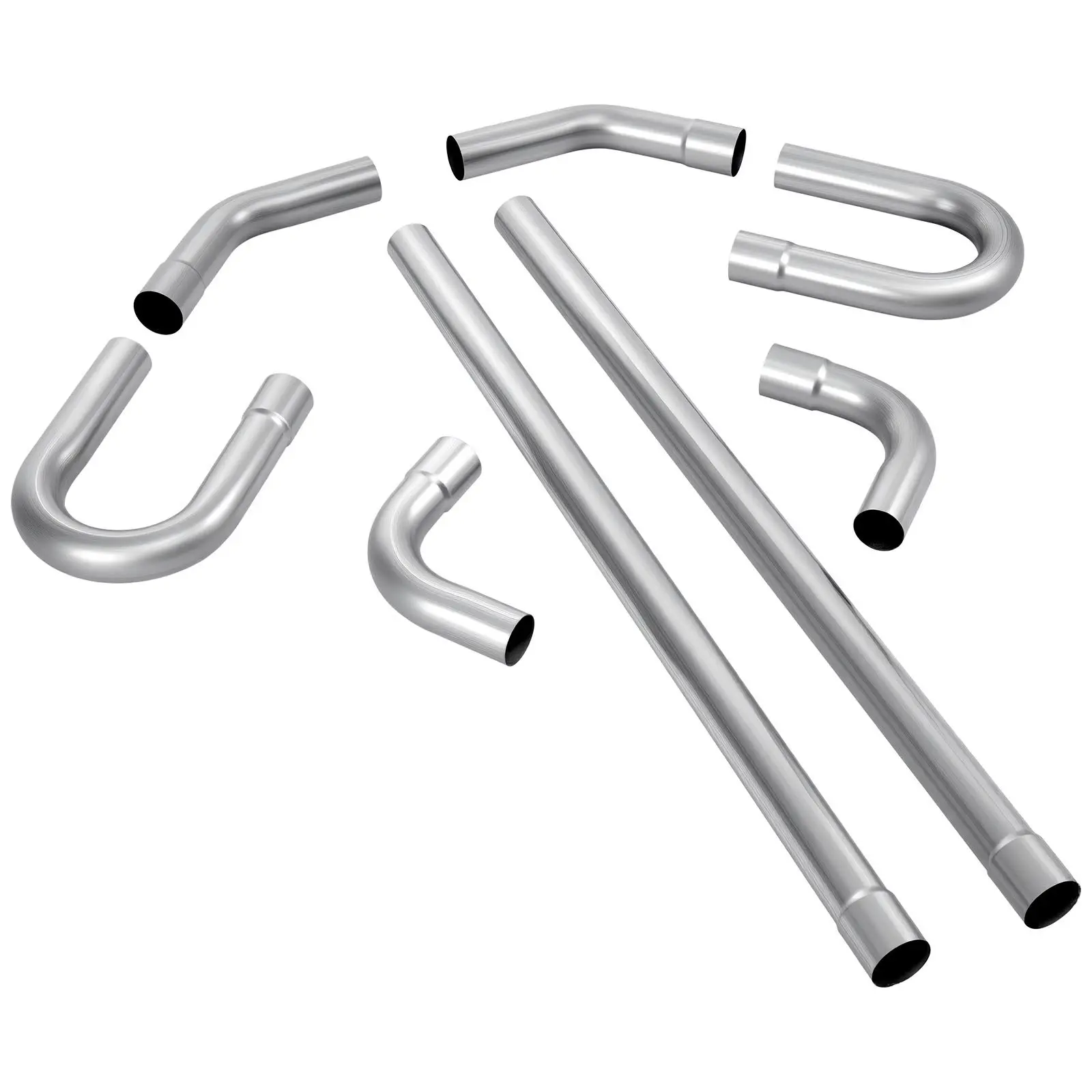 【DealsForYouDays】VEVOR Exhaust Pipe, 8 Pcs 2.25 Inch Mild Steel DIY Custom Exhaust Tubing Straight U-Bend Kit with 90 135 Degree Pipes, Galvanized Surface Finish, Universal Fit for Truck, Sedan, Sports Car, SUV