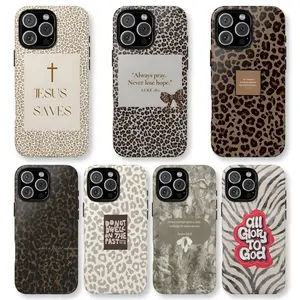 Christian Faith Statement Leopard Design Phone Case,Neutral Glam, Durable Protective Cover,Compatible with iPhone17 Pro Max 16 Pro Max 15 Pro Max 14 Pro Max
