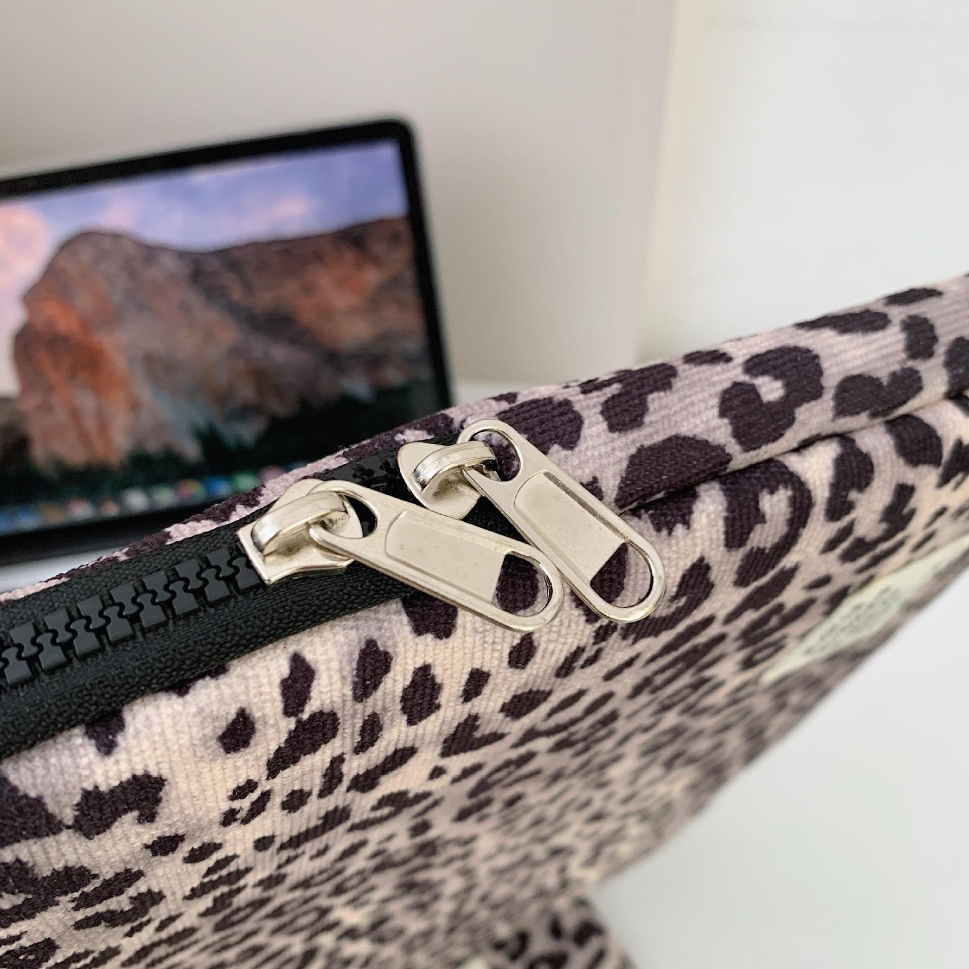 Leopard Print Laptop Sleeve For Ipad Air6 Pro11 Macbook Air13.3 13.6 Pro14 15 Dell Huawei Samsung 15.6 16 Inch Shockproof Bag