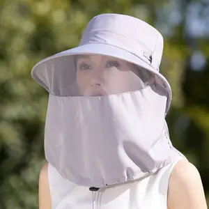 2026 New Sun Protection Hat with Face and Neck Cover, Sombrero Protector Solar UPF50+ Foldable Sun Hat Portable Sunshade Cap Essential for Outdoor Travel