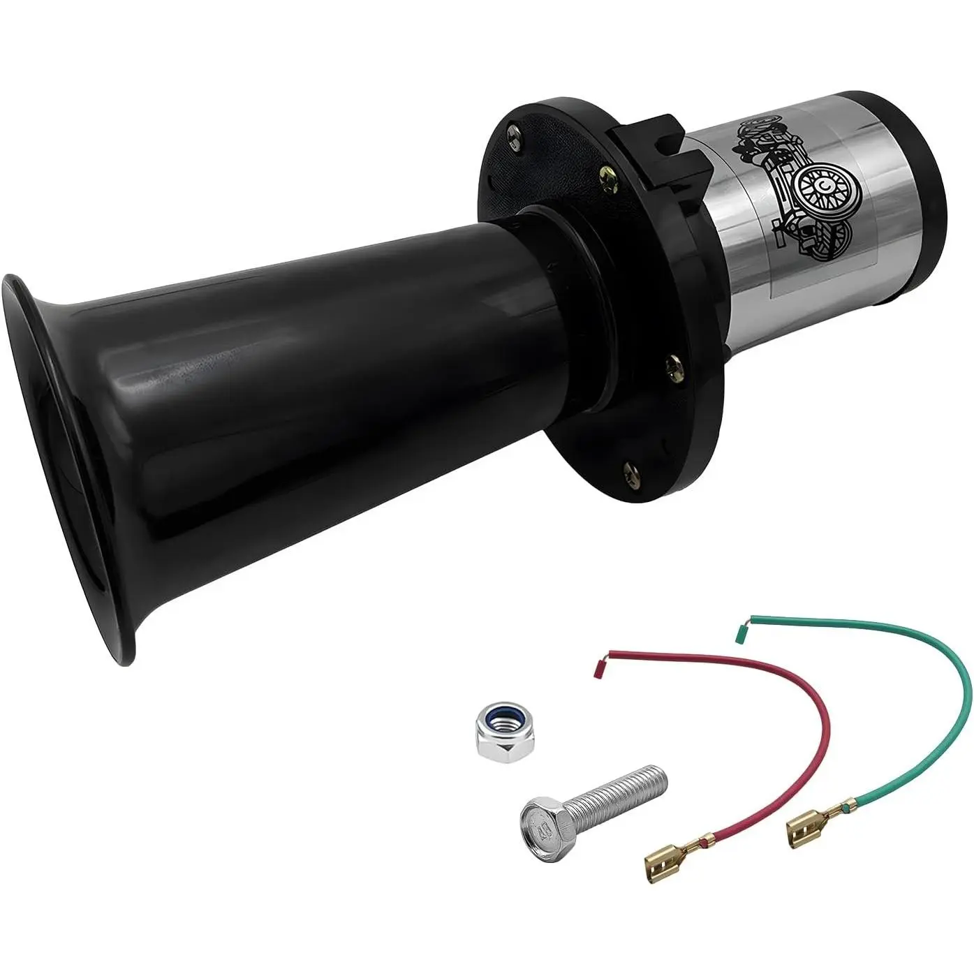 Classic Car Horn, 12V 110dB, OOGA Antique Air Horn Kit with Cables and Bolt Nut, Old Style School Horn for Most Trucks, Golf Carts