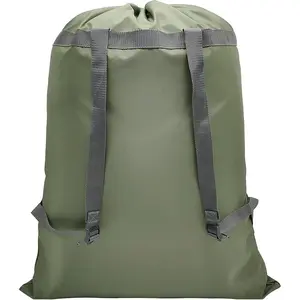 Laundry Bag Backpack, 27” x 34”Sturdy Laundry Bag with Shoulder Straps Drawstring Closure Heavy Duty Foldable Laundry Backpack for College, Travel, Laundromat, Apartment (Army Green)