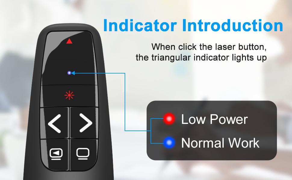 Wireless Presentation Clicker PowerPoint Presenter Remote : USB Type C Clicker with Red Laser Pointer Long Range PPT Control -Power Point Google Slide Advancer for Mac Laptop PC Computer Keynote