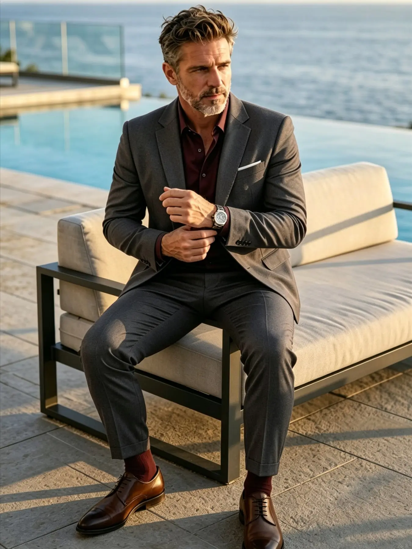 Men's Business Suit Set, Formal Wear, Wrinkle-Resistant Blazer and Pants, Slim-Fit Long Sleeve, Ankle-Length, Ideal for Interviews and Weddings