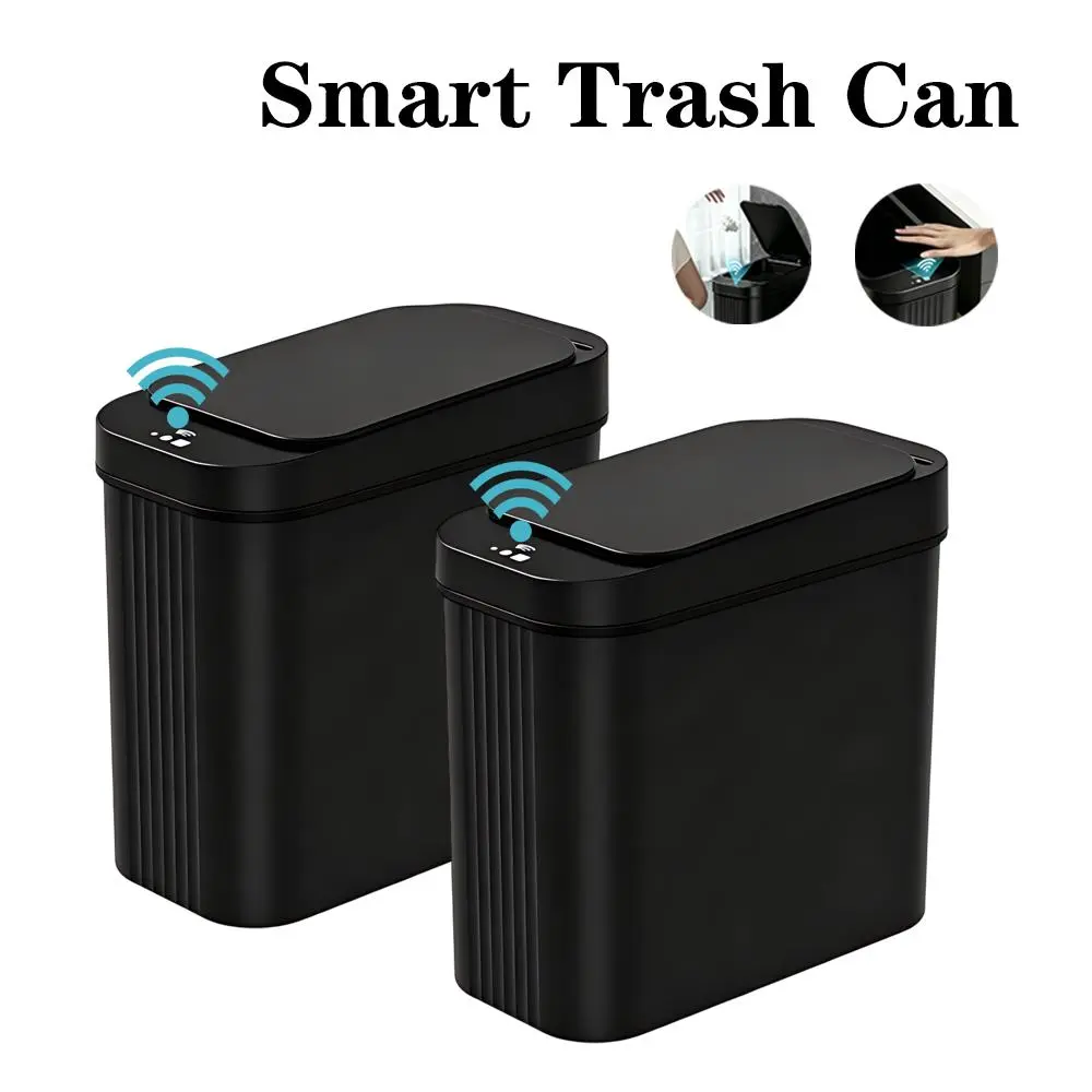 15L Smart Touchless Trash Can - Infrared Sensor Lid, Odor Blocking, Waterproof, Dustproof, Slim Modern Practical Design Trash Cans for Kitchen, Home Bathroom, Office for Homeowners, Office Workers