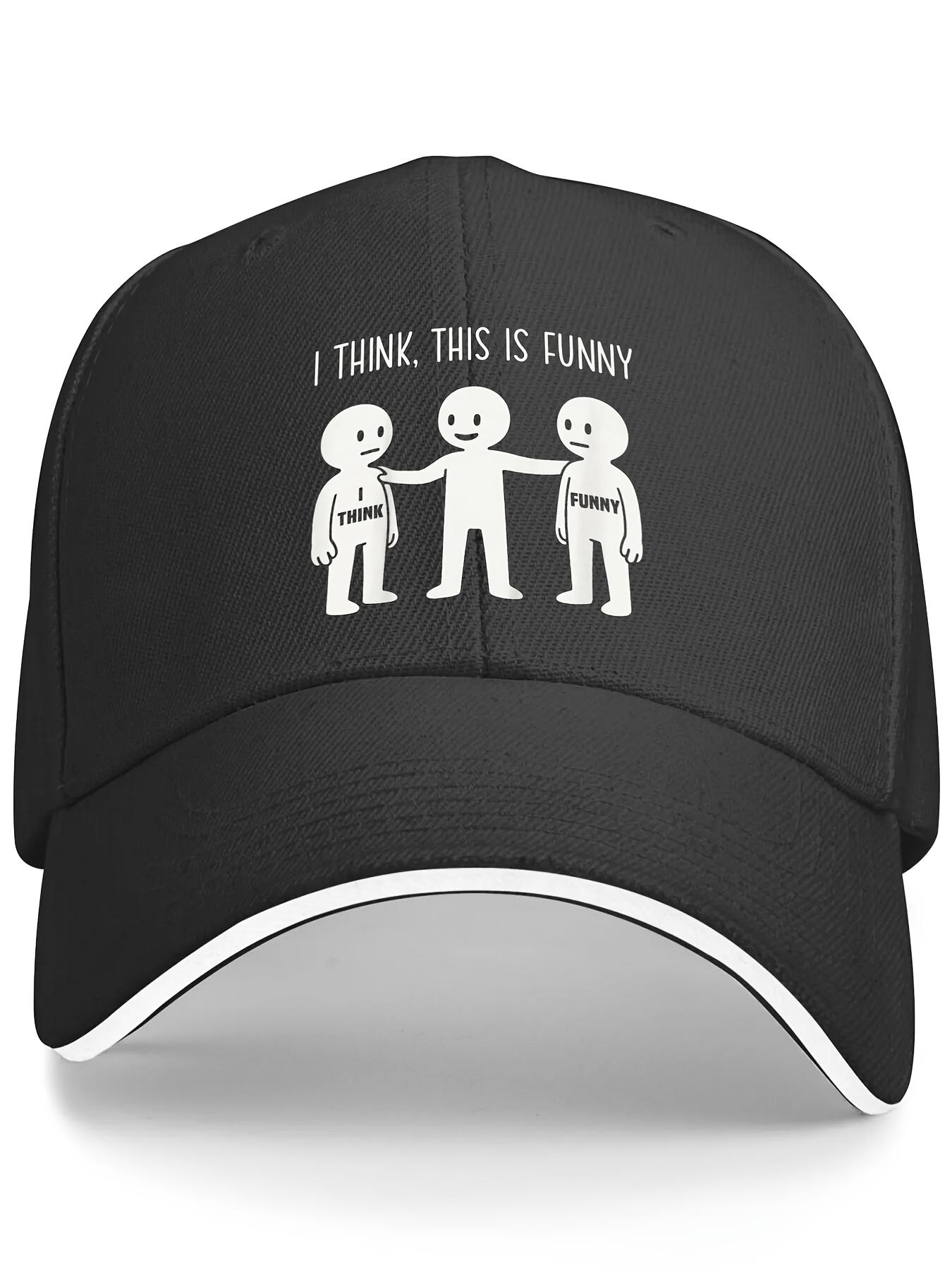 1pc Men'S I Think This is Funny Meme Sarcastic Witty Humor Graphic Sandwich Baseball Cap |   Adjustable, Breathable, Casual, Hand Wash, Perfect for Teen, Christmas Gift