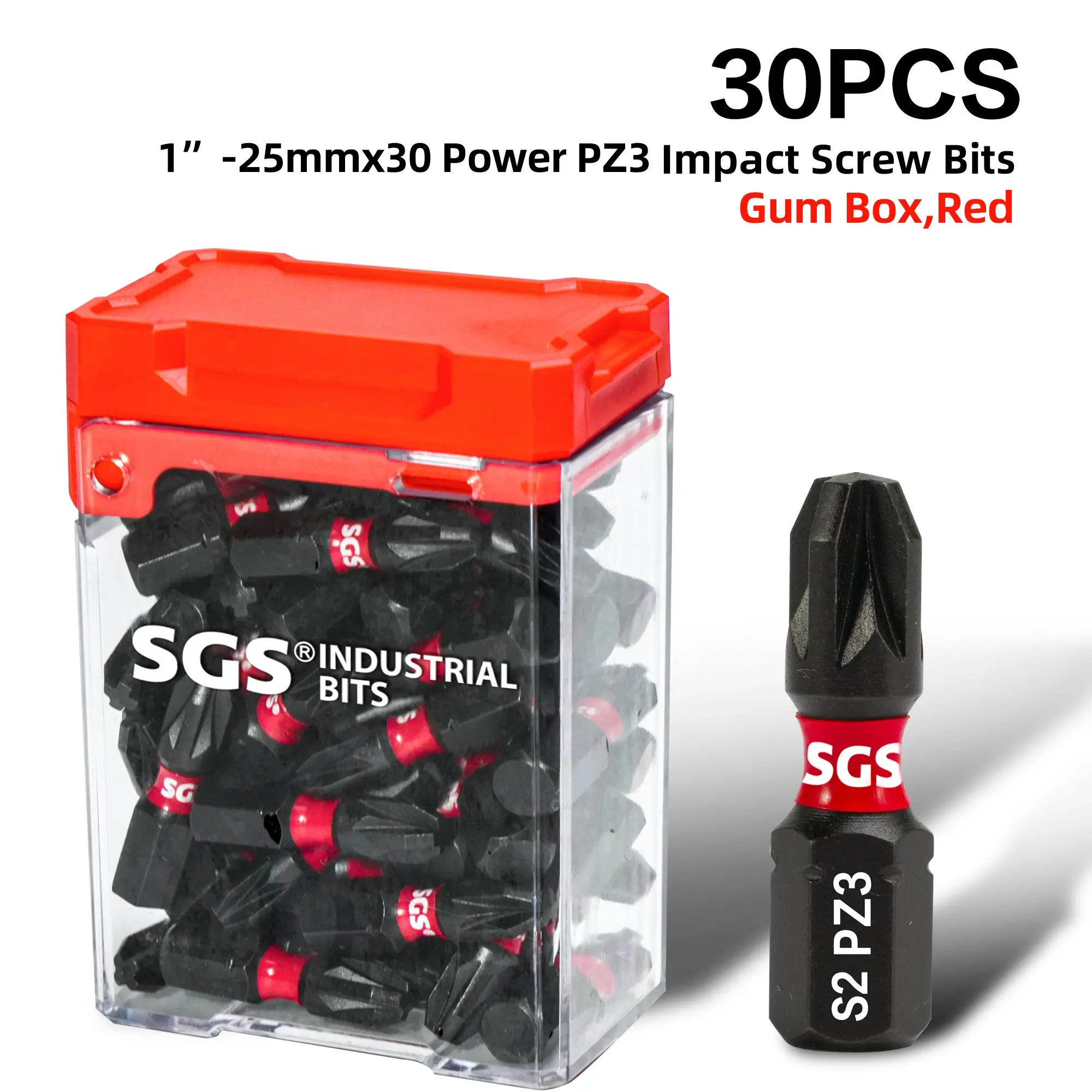 30pcs Industrial High Magnetic PZ3 Bit Set, 25mm S2 Steel Pozidriv Tips, Hard, Rust & Corrosion Resistant. For small machinery processing, furniture repair & construction