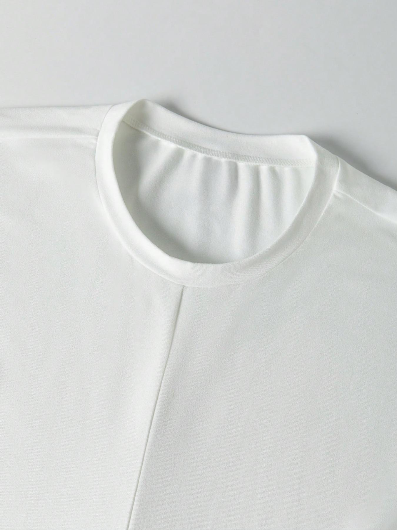 Women's Knitted Round Neck Drop Shoulder Sleeve T-Shirt, Fashion Casual Asymmetrical Criss Cross Back Tie Top, Spring & Fall Wear