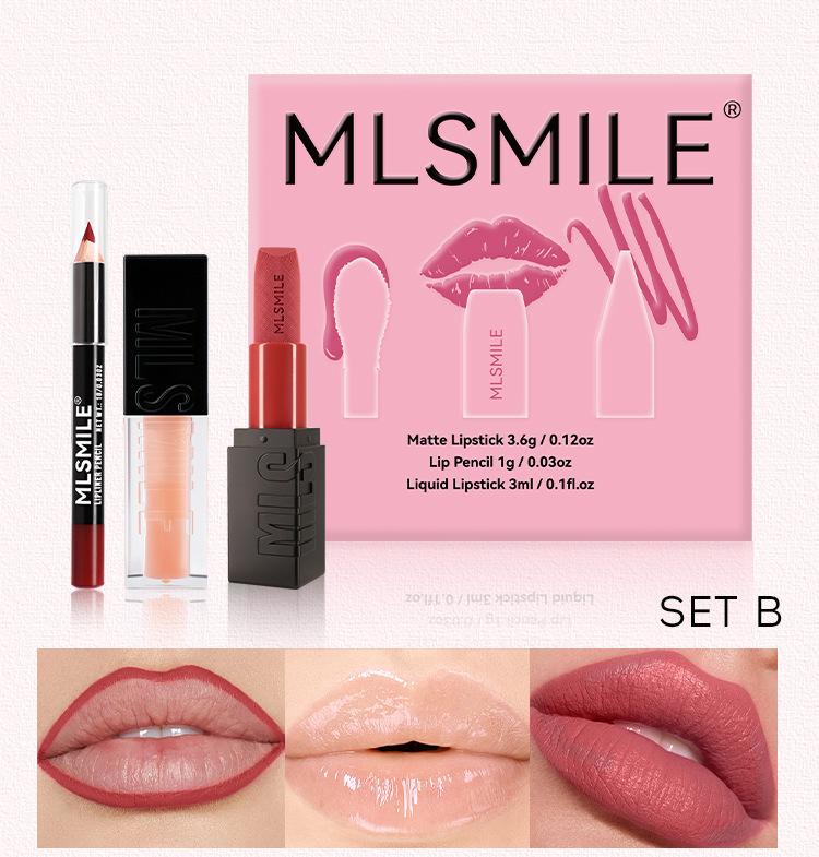 3-Piece Matte Lip Set – Lip Liner + Liquid Lipstick + Gloss, Smudge-Proof Transfer-Proof All-Day Wear, Complete Lip Combo for Every Look  lip gloss